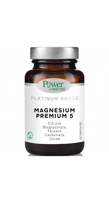 Power Health Platinum Magnesium Premium 5 Συμπλήρωμα Διατροφής για το Μυϊκό & Νευρικό Σύστημα, 60caps