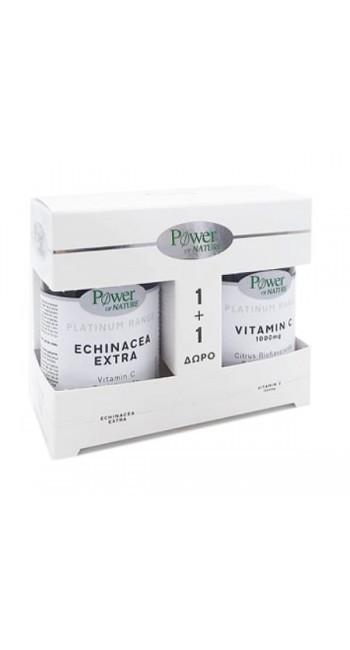 Power Health Set Platinum Range Συμπλήρωμα Διατροφής για την Πρόληψη της Γρίπης & του Κρυολογήματος Echinacea Extra, 30caps & Platinum Range Vitamin C 1000mg, 20tabs