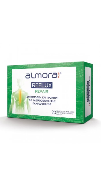 Almora Plus Reflux Repair Συμπλήρωμα Διατροφής για την Αντιμετώπιση και Πρόληψη από τα Συμπτώματα της Γαστροοισοφαγικής Παλινδρομικής Νόσου, 20 Φακελάκια x 10ml