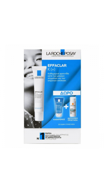 La Roche Posay Promo Effaclar K(+) Ενυδατική Κρέμα Προσώπου, 40ml, Δώρο Effaclar Gel Kαθαρισμού Προσώπου, 50ml & Anthelios Oil Correct Aντηλιακό Προσώπου Spf50+, 3ml, 1σετ