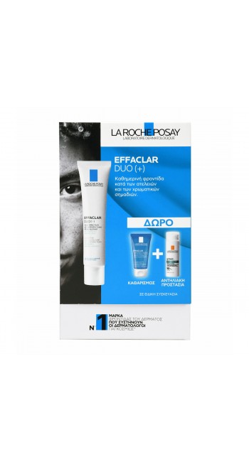 La Roche Posay Promo Effaclar Duo(+) Ενυδατική Kρέμα Προσώπου, 40ml, Δώρο Effaclar Gel Καθαρισμού Προσώπου, 50ml & Anthelios Oil Correct Αντηλιακό Προσώπου Spf50+, 3ml, 1σετ