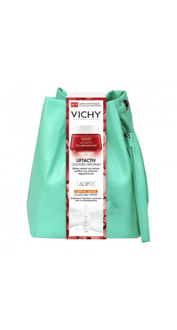 Vichy Set Liftactiv Collagen Specialist Day Cream για Κάθε Τύπο Επιδερμίδας 50ml + Δώρο Capital Soleil SPF50+ UV-AGE Daily 15ml + Τσαντάκι 1τμχ 