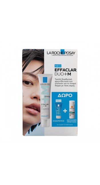 La Roche-Posay Promo Effaclar Duo+M Τριπλή Διορθωτική Κρέμα Προσώπου Κατά των Ατελειών, 40ml & Δώρο Effaclar Αφρώδες Τζελ Καθαρισμού, 50ml & Anthelios Oil Correct SPF50+ Αντηλιακό Προσώπου, 3ml, 1σετ