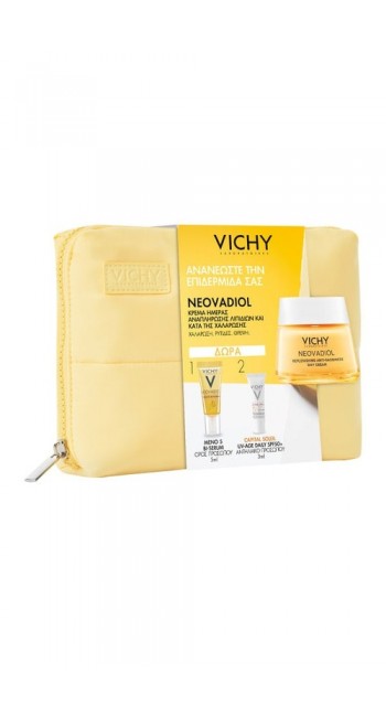 Vichy Set με Neovadiol Κρέμα Ημέρας για Αναπλήρωση Λιπιδίων κατά της Χαλάρωσης, 50ml & Δώρο Neovadiol Meno 5 BI-Serum Ορός Προσώπου, 5ml, Capital Soleil UV-Age Daily SPF50+ Αντηλιακό Προσώπου, 3ml & Νεσεσέρ, 1σετ