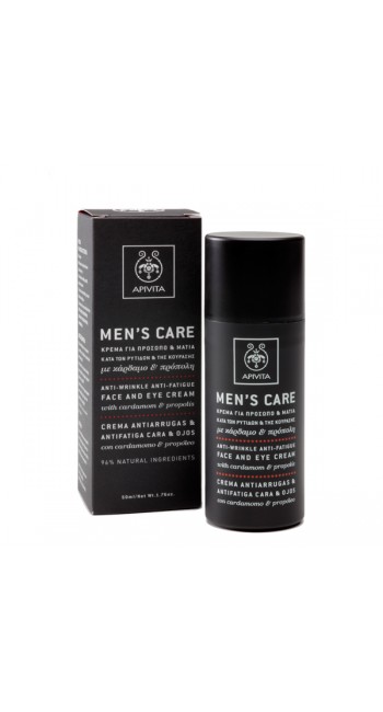 Apivita Men's Care Κρέμα κατά των Ρυτίδων & της Κούρασης για το Πρόσωπο & τα Μάτια, Με Κάρδαμο & Πρόπολη, 50ml