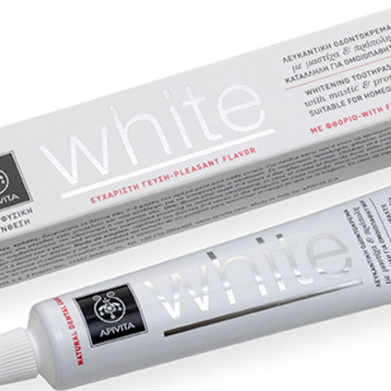 Apivita Οδοντόκρεμα white με μαστίχα & πρόπολη 75ml