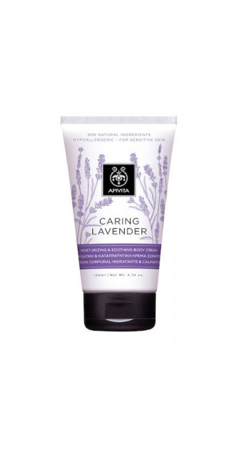 Apivita Caring Lavender Υποαλλεργική, Ενυδατική & Καταπραϋντική Κρέμα Σώματος με Λεβάντα & Ελαιόλαδο, 150ml