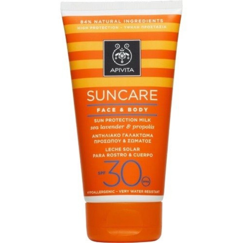 Apivita Suncare Sunbody Cream Face & Body Milk Spf30 με Θαλάσσια Λεβάντα & Πρόπολη 150ml