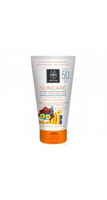 Apivita Suncare Kids Protection Face & Body Milk SPF50 Παιδικό Αντιηλιακό Γαλάκτωμα για Πρόσωπο & Σώμα με Βερύκοκο & Καλέντουλα, 150ml