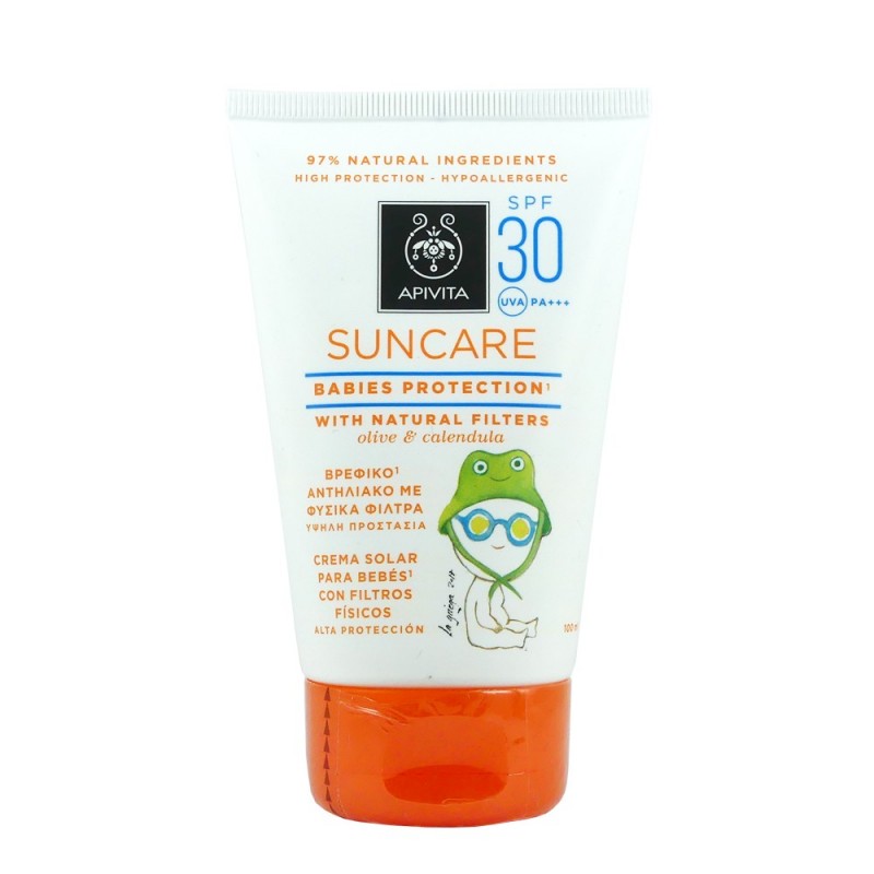 Apivita Babies Protection Βρεφικό Αντιηλιακό με Φυσικά Φίλτρα SPF30, 100ml 