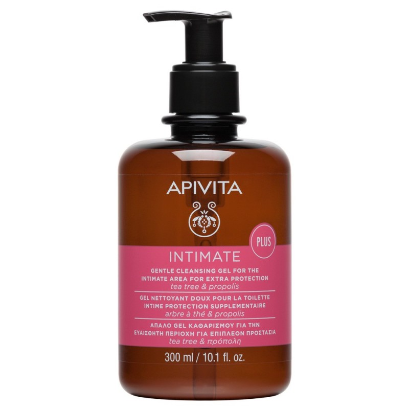 Apivita Intimate Plus, Απαλό Gel Καθαρισμού Ευαίσθητης Περιοχής Με Πρόπολη & Tea Tree 300ml 