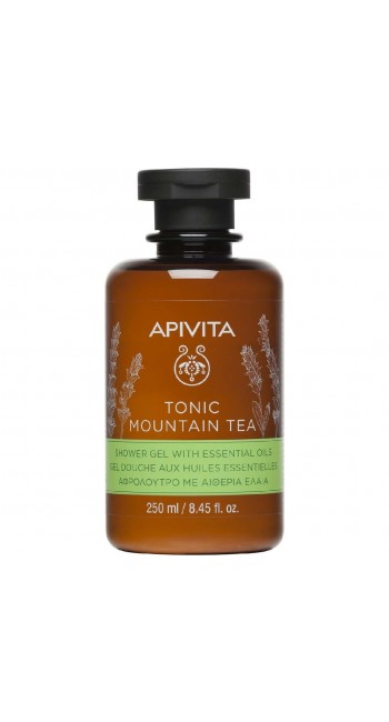 Apivita Tonic Mountain Tea Shower Gel with Essential Oils Αφρόλουτρο με Αιθέρια Έλαια, 250ml