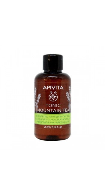 Apivita Tonic Mountain Tea Shower Gel with Essential Oils Αφρόλουτρο με Αιθέρια Έλαια - Τσάι του Βουνού, 75ml