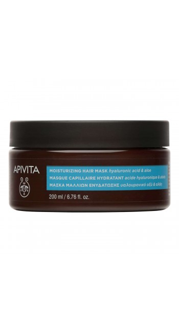 Apivita Moisturizing Hair Mask Μάσκα Μαλλιών Ενυδάτωσης με Αλόη & Υαλουρονικό Οξύ, 200ml