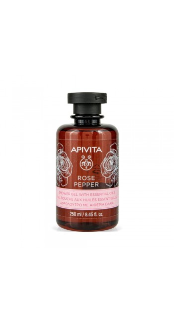 Apivita Rose Pepper Αφρόλουτρο με Αιθέρια Έλαια, 250ml