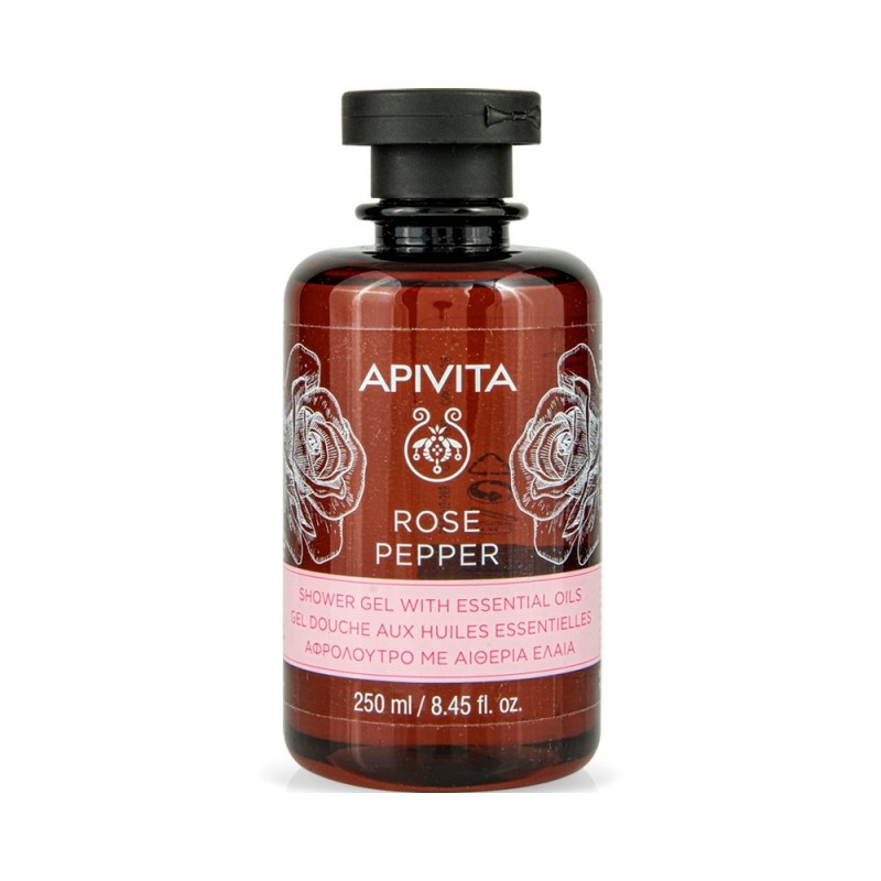 Apivita Rose Pepper Αφρόλουτρο με Αιθέρια Έλαια, 250ml