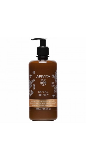 Apivita Royal Honey Shower Gel με Essential Oils Κρεμώδες Αφρόλουτρο με Αιθέρια Έλαια & Μέλι, 500ml