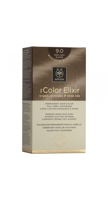 Apivita My Color Elixir kit Μόνιμη Βαφή Μαλλιών 9.0 ΞΑΝΘΟ ΠΟΛΥ ΑΝΟΙΧΤΟ 