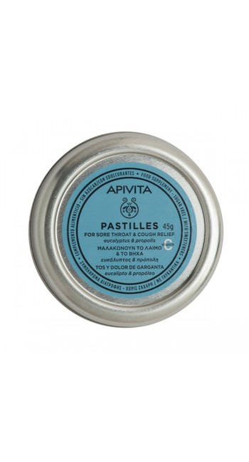 Apivita Pastilles Παστίλιες με Ευκάλυπτο & Πρόπολη για τον Πονόλαιμο & τον Βήχα, 45gr