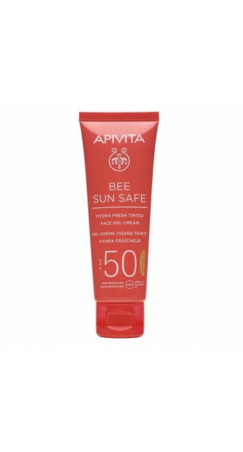 Apivita Bee Sun Safe Hydra Fresh Ενυδατική Κρέμα Gel Προσώπου με Χρώμα SPF50, 50ml