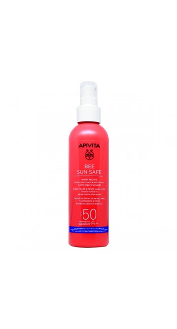 Apivita Bee Sun Safe Hydra Melting Ultra Light Face & Body Spray Ενυδατικό Αντιηλιακό Προσώπου Σώματος με Θαλάσσια Φύκη & Πρόπολη SPF50, 200ml