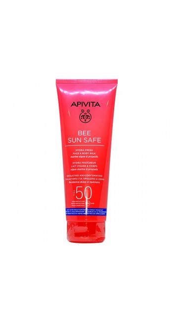 Apivita Bee Sun Safe Hydra Fresh Face & Body Milk Ενυδατικό Αντηλιακό Γαλάκτωμα για Πρόσωπο & Σώμα SPF50, 200ml