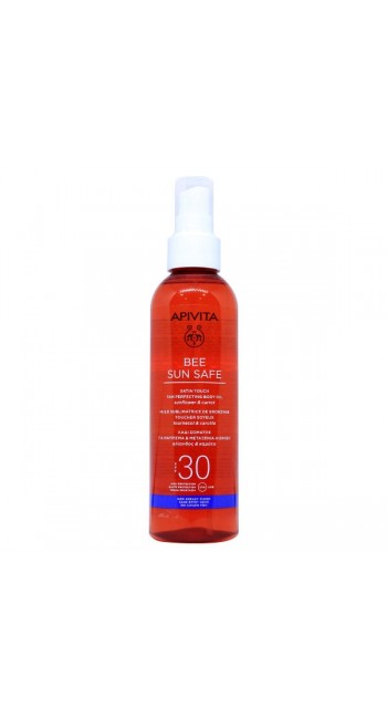 Apivita Bee Sun Safe Satin Touch The Perfecting Body Oil SPF30 Λάδι Σώματος για Μαύρισμα & Μεταξένια Αίσθηση, 200ml