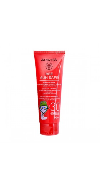 Apivita Bee Sun Safe Baby Sun Cream SPF30 Βρεφική Αντηλιακή Κρέμα Υψηλής Προστασίας με Καλέντουλα & Πρόπολη, 100ml