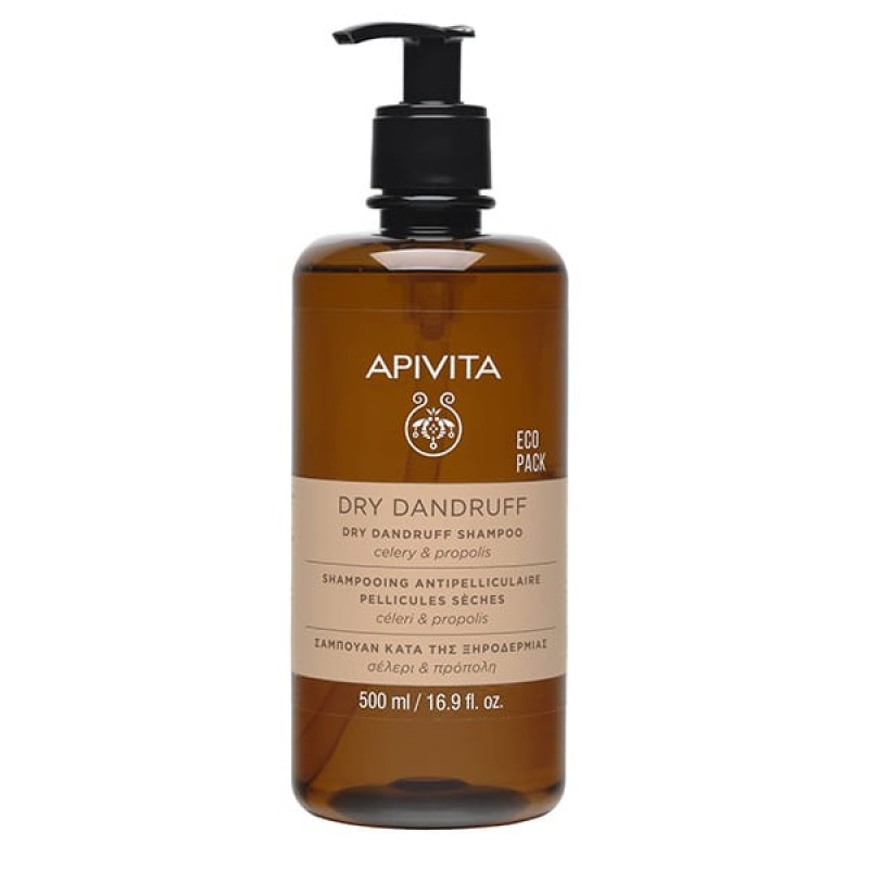 Apivita Dry Dandruff Shampoo Σαμπουάν κατά της Ξηροδερμίας με Σέλερι & Πρόπολη, 500ml