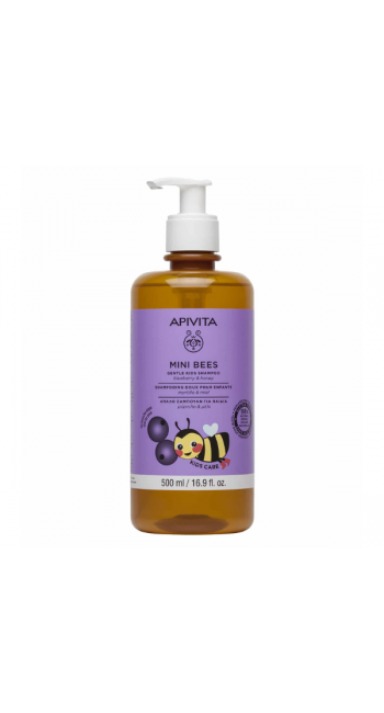 Apivita Mini Bees Απαλό Σαμπουάν για Παιδιά με Μύρτιλο & Μέλι, 500ml 