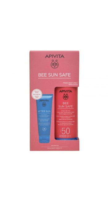 Apivita Bee Sun Safe Ενυδατικό Spray Ελαφριάς Υφής Για Πρόσωπο & Σώμα SPF50 Δώρο After Sun Κρέμα Gel Για Πρόσωπο & Σώμα