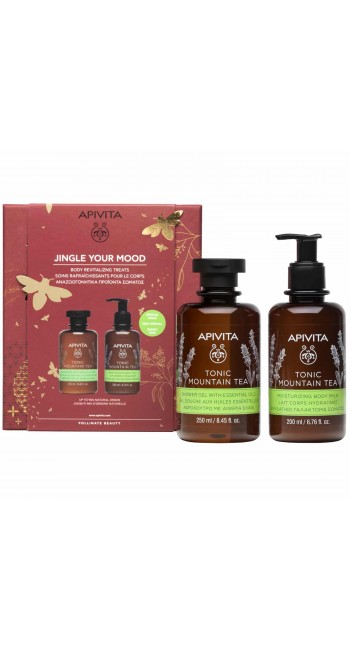 Apivita Promo Jingle Your Mood Tonic Mountain Tea Αφρόλουτρο με Αιθέρια Έλαια, 250ml & Ενυδατικό Γαλάκτωμα Σώματος, 200ml, 1σετ