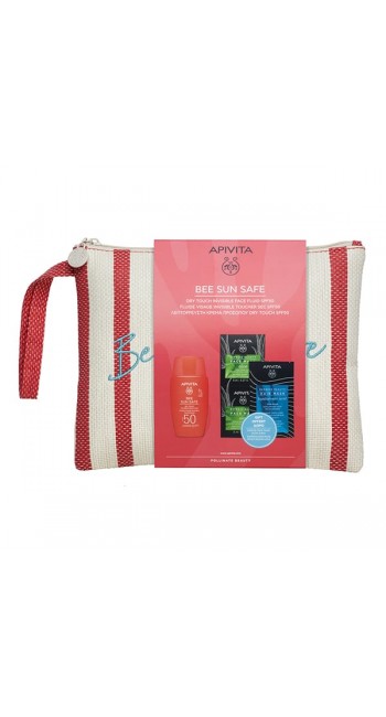 Apivita Bee Sun Safe Λεπτόρρευστη Κρέμα Προσώπου Dry-Touch SPF50 50ml & Δώρο Express Μάσκα Προσώπου με Αλόη & Μάσκα Ενυδάτωσης Μαλλιών