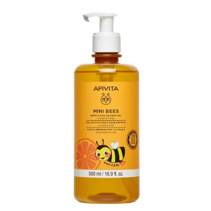 Apivita Mini Bees Gentle Kids Shower Gel με Πορτοκάλι και Μέλι, 500ml 