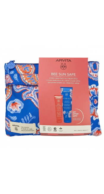 Apivita Promo με Bee Sun Safe Ενυδατική Κρέμα Προσώπου SPF50, 50ml & Δώρο After Sun Καταπραϋντική Κρέμα Gel Προσώπου & Σώματος, 100ml & Νεσεσέρ, 1σετ