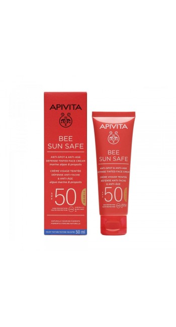 Apivita Bee Sun Safe Κρεμα Προσώπου Κατά των Πανάδων & των Ρυτίδων με Χρώμα SPF50, 50ml