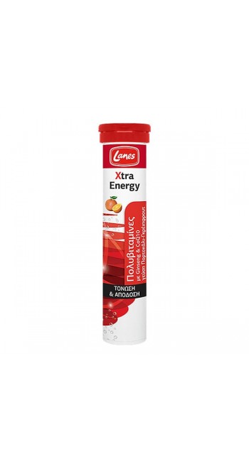 Lanes Xtra Energy 20tabs Αναβράζουσες Πολυβιταμίνες για Ενέργεια & Τόνωση Γεύση Γκρέπιφρουτ