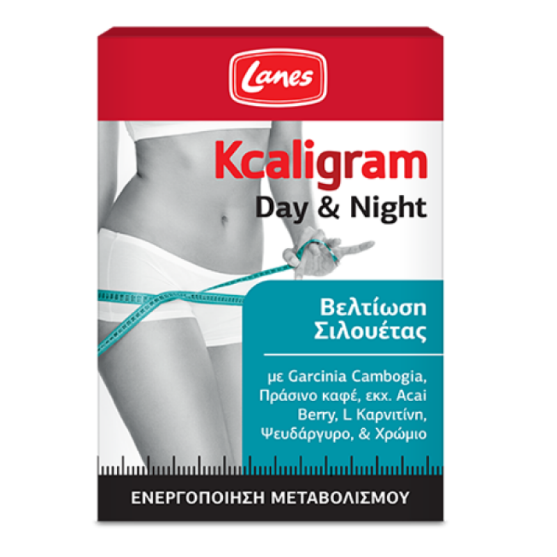 Lanes Kcaligram Day & Night, Συμπλήρωμα Διατροφής για το Αδυνάτισμα, 60 ταμπλέτες 