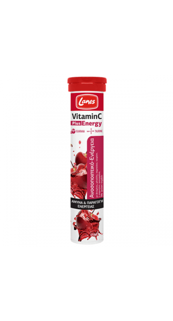 Lanes VitaminC Plus Energy με Γεύση Κεράσι 20 Αναβράζουσες Ταμπλέτες 