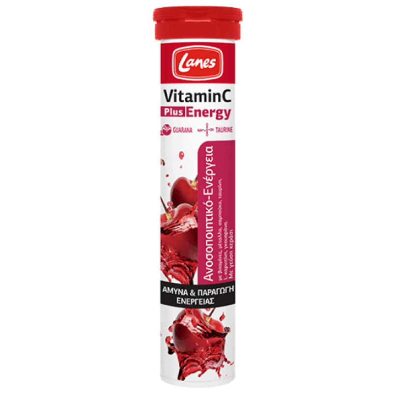 Lanes VitaminC Plus Energy με Γεύση Κεράσι 20 Αναβράζουσες Ταμπλέτες 