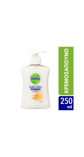 Dettol Soft On Skin Αντιβακτηριδιακό Κρεμοσάπουνο με Μέλι, 250ml 