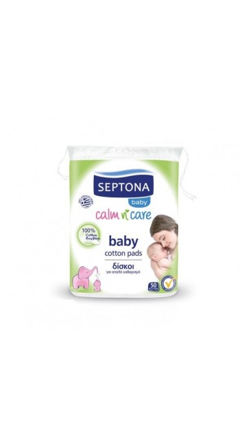 Septona Calm n' Care Βρεφικοί Δίσκοι για Απαλό Καθαρισμό, 50τμχ