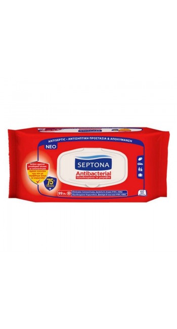 Septona Antibacterial Αντισηπτικά Μαντηλάκια Χεριών 60τμχ