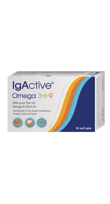 IgActive Omega 3-6-9 30 κάψουλες με ωμέγα 3-6-9 λιπαρά οξέα