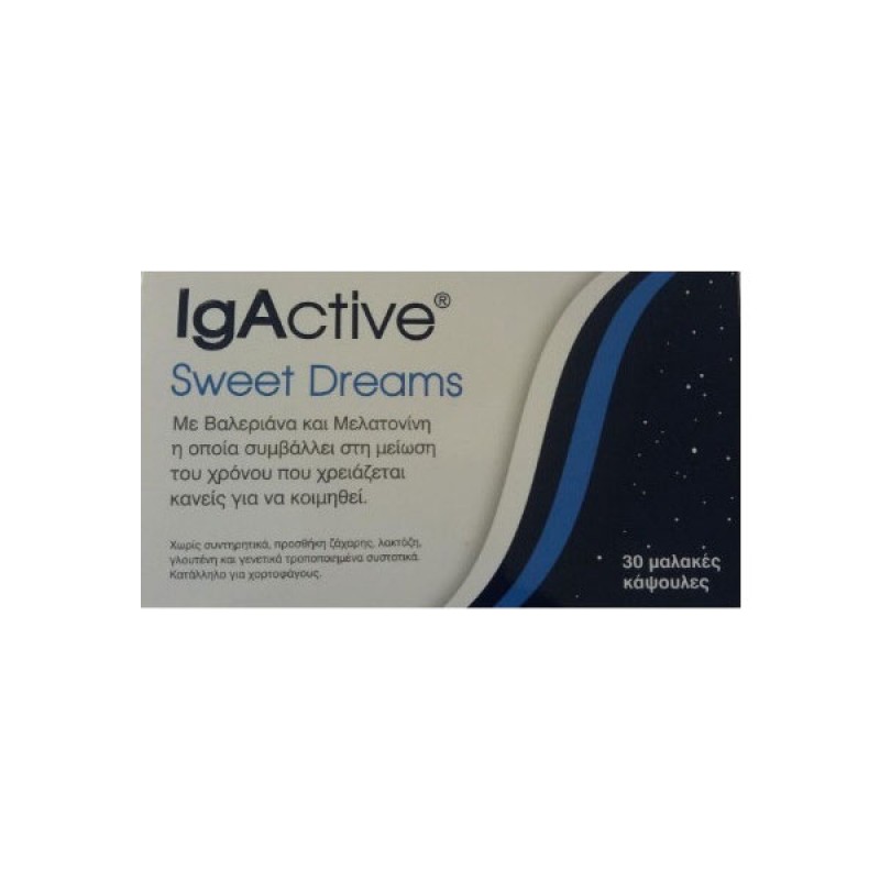 IgActive Sweet Dreams Συμπλήρωμα Διατροφής Για Εύκολο Ύπνο 30 Μαλακές Κάψουλες