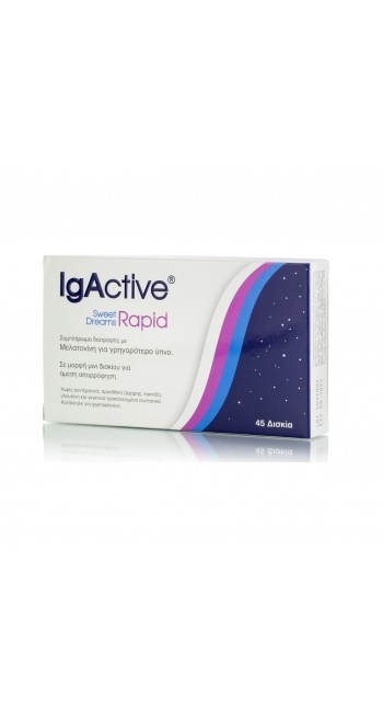 IgActive Sweet Dreams Rapid Συμπλήρωμα με Μελατονίνη για την Aϋπνία 45 ταμπλέτες