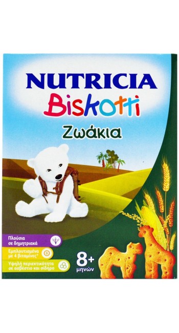 Nutricia Biskotti 8m+ Ζωάκια Βρεφικά Μπισκότα, 180gr