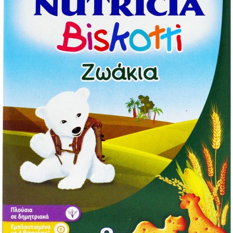 Nutricia Biskotti 8m+ Ζωάκια Βρεφικά Μπισκότα, 180gr