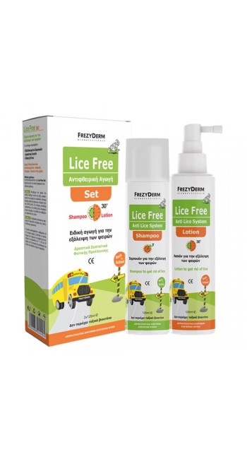 Frezyderm Lice Free Set Ολοκληρωμένη Αγωγή για Ψείρες Σαμπουάν & Λοσιόν, 2X125ml