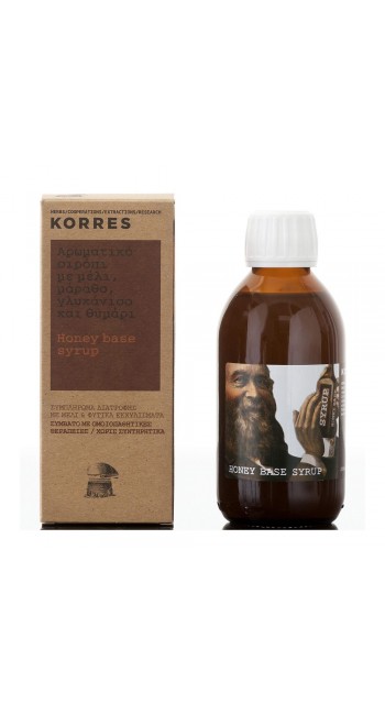 Korres Honey Base Syrup Αρωματικό Σιρόπι Συμπλήρωμα Διατροφής με Μέλι, Μάραθο, Γλυκάνισο, 200ml